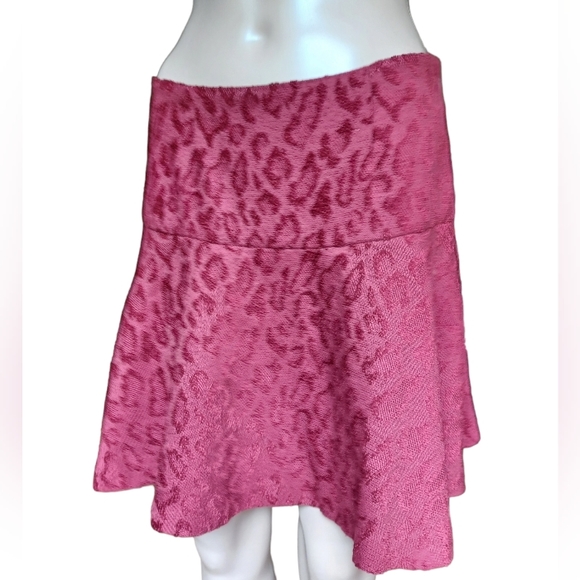 Free People Red Aline Skater Skirt Velvet Size 8 - Picture 2 of 8